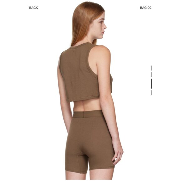 NWT SKIMS Brown SKIMS Boyfriend Sleep Crop Tank Top, Size: XS - Picture 4 of 7